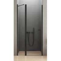 New Trendy New Soleo Black drzwi prysznicowe 110 cm wnękowe czarny półmat/szkło przezroczyste D-0243A