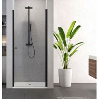 New Trendy Superia Black drzwi prysznicowe 90 cm wnękowe czarny półmat/szkło przezroczyste D-0333A