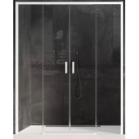 New Trendy Prime White drzwi prysznicowe 180 cm wnękowe biały mat/szkło przezroczyste D-0439A