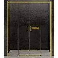 New Trendy Prime Light Gold drzwi prysznicowe 160 cm wnękowe złote/szkło przezroczyste D-0445A