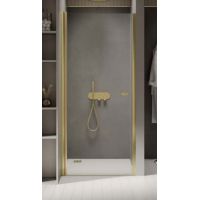 New Trendy New Soleo Light Gold drzwi prysznicowe 90 cm wnękowe jasnozłoty/szkło przezroczyste D-0452A