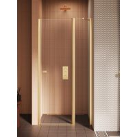 New Trendy New Soleo drzwi prysznicowe 110 cm wnękowe złoty szczotkowany/szkło przezroczyste D-0773A