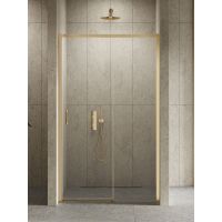 New Trendy Prime Gold Brushed drzwi prysznicowe 130 cm rozsuwane złoty szczotkowany/szkło przezroczyste D-0791A