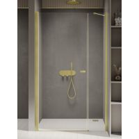 New Trendy New Soleo Light Gold drzwi prysznicowe 110 cm uchylne złoty szczotkowany/szkło przezroczyste D-0941A-WP 