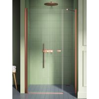 New Trendy New Soleo Copper Brushed drzwi prysznicowe 120 cm uchylne miedź szczotkowany/szkło przezroczyste D-0948A