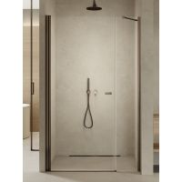New Trendy New Soleo drzwi prysznicowe 100 cm uchylne gunmetal szczotkowany/szkło przezroczyste D-0949A