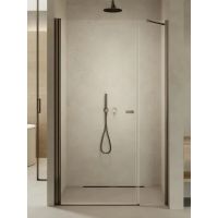 New Trendy New Soleo drzwi prysznicowe 150 cm uchylne gunmetal brushed/szkło przezroczyste D-0999A-WP