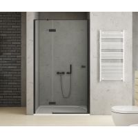New Trendy Reflexa Black drzwi prysznicowe 130 cm wnękowe prawe czarny półmat/szkło przezroczyste EXK-4909