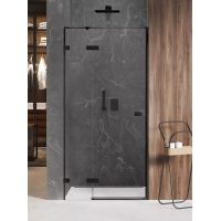 New Trendy Avexa Black drzwi prysznicowe 130 cm wnękowe prawe czarny półmat/szkło przezroczyste EXK-1557