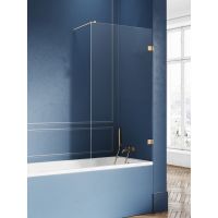 New Trendy Avexa Gold Brushed parawan nawannowy 90 cm 1-częściowy złoty szczotkowany/szkło przezroczyste EXK-2008-WP