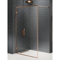 New Trendy Avexa Copper Brushed Walk-In ścianka prysznicowa 100 cm wolnostojąca miedź szczotkowana/szkło przezroczyste EXK-3799
