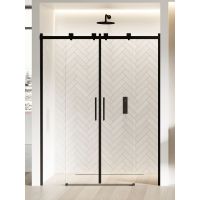 New Trendy Softi Black drzwi prysznicowe 140 cm wnękowe czarny półmat/szkło przezroczyste EXK-3960