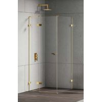 New Trendy Eventa Gold Shine kabina prysznicowa 90x90 cm kwadratowa lewa złoty połysk/szkło przezroczyste EXK-4697