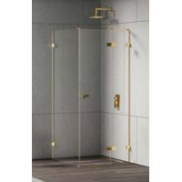 New Trendy Eventa Gold Shine kabina prysznicowa 90x90 cm kwadratowa prawa złoty połysk/szkło przezroczyste EXK-4727