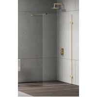New Trendy Eventa Gold Shine Walk-In ścianka prysznicowa 90 cm złoty połysk/szkło przezroczyste EXK-4840