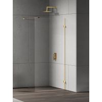 New Trendy Eventa Gold Shine kabina prysznicowa walk-in 100 cm złoty połysk/szkło przezroczyste EXK-4841