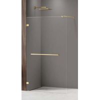 New Trendy Avexa Gold Shine Walk in ścianka prysznicowa 130 cm złoty połysk/szkło przezroczyste EXK-7084