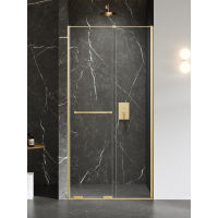 New Trendy Smart Gold Brushed drzwi prysznicowe 130 cm rozsuwane złoty szczotkowany/szkło przezroczyste EXK-7513
