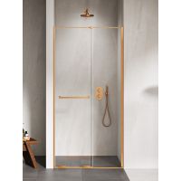 New Trendy Smart drzwi prysznicowe 120 cm rozsuwane miedź szczotkowana/szkło przezroczyste EXK-7654