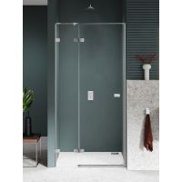New Trendy Avexa Nickel Brushed drzwi prysznicowe 90 cm uchylne lewe nikiel szczotkowany/szkło przezroczyste EXK-8459