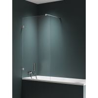 New Trendy Avexa Nickel Brushed parawan nawannowy 50 cm 1-częściowy nikiel szczotkowany/szkło przezroczyste EXK-8738-WP