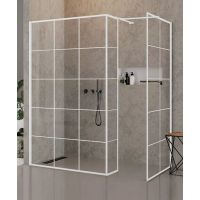 New Trendy New Modus White ścianka prysznicowa 100 cm boczna biały mat/szkło z nadrukiem EXK-2282