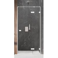 New Trendy Avexa White drzwi prysznicowe 80 cm wnękowe prawe biały mat/szkło przezroczyste EXK-2688