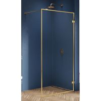 New Trendy Avexa Gold Brushed ścianka prysznicowa walk-in 120 cm złoty szczotkowany/szkło przezroczyste EXK-3137