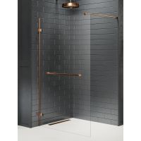 New Trendy Avexa Copper Brushed Walk-In ścianka prysznicowa 90 cm wolnostojąca miedź szczotkowana/szkło przezroczyste EXK-3786