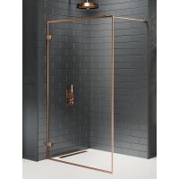 New Trendy Avexa Copper Brushed Walk-In ścianka prysznicowa 120 cm wolnostojąca miedź szczotkowana/szkło przezroczyste EXK-3801