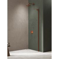 New Trendy Nesta ścianka prysznicowa 100 cm miedź szczotkowany/szkło przezroczyste K-1749-WL