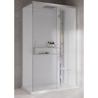 Novellini Glax 2 2.0 2P kabina z hydromasażem 120x80 cm parowa z brodzikiem prawa srebrna G222P120DM5-1BB