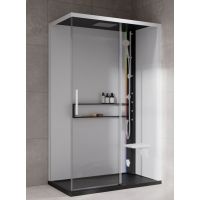 Novellini Glax 2 2.0 2P kabina z hydromasażem 120x80 cm parowa z brodzikiem prawa czarna G222P120DM5-1HU