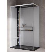 Novellini Glax 2 2.0 2P kabina z hydromasażem 120x80 cm parowa z brodzikiem lewa czarna G222P120SM5-1HU