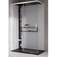 Novellini Glax 2 2.0 2P kabina z hydromasażem 120x80 cm parowa z brodzikiem lewa czarna G222P120ST5-1HU