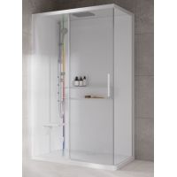 Novellini Glax 2 2.0 2P kabina z hydromasażem 120x80 cm parowa z brodzikiem lewa total biała G222P120ST5-1UU