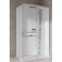 Novellini Glax 2 2.0 2P kabina z hydromasażem 120x80 cm parowa z brodzikiem prawa srebrna G222P129DM5-1BB