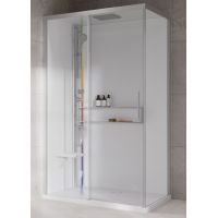 Novellini Glax 2 2.0 2P kabina z hydromasażem 120x80 cm parowa z brodzikiem lewa srebrna G222P129ST5-1BB