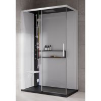 Novellini Glax 2 2.0 2P kabina z hydromasażem 120x80 cm parowa z brodzikiem lewa czarna G222P129ST5-1HU