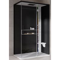 Novellini Glax 2 2.0 2P kabina z hydromasażem 120x90 cm parowa z brodzikiem prawa biała G222P290DT5-1UH