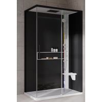 Novellini Glax 2 2.0 2P kabina z hydromasażem 120x90 cm parowa z brodzikiem prawa biała G222P299DT5-1UH