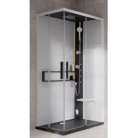 Novellini Glax 2 2.0 A kabina z hydromasażem 100x100 cm parowa z brodzikiem czarna G22A100M5-1HU