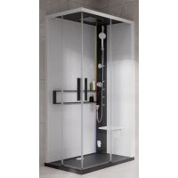 Novellini Glax 2 2.0 A kabina z hydromasażem 100x70 cm prawa parowa z brodzikiem czarna G22A107DM5-1HU