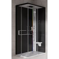 Novellini Glax 2 2.0 A kabina z hydromasażem 100x70 cm prawa parowa z brodzikiem biała G22A107DT5-1UH