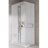 Novellini Glax 2 2.0 A kabina z hydromasażem 100x70 cm lewa parowa z brodzikiem srebrna G22A107SM5-1BB