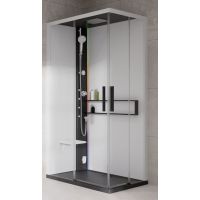 Novellini Glax 2 2.0 A kabina z hydromasażem 100x70 cm lewa parowa z brodzikiem czarna G22A107SM5-1HU