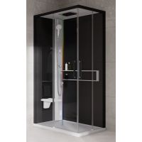 Novellini Glax 2 2.0 A kabina z hydromasażem 100x70 cm lewa parowa z brodzikiem biała G22A107SM5-1UH