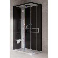 Novellini Glax 2 2.0 A kabina z hydromasażem 100x70 cm lewa parowa z brodzikiem biała G22A107ST5-1UH