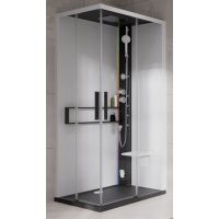 Novellini Glax 2 2.0 A kabina z hydromasażem 100x80 cm prawa parowa z brodzikiem czarna G22A108DT5-1HU