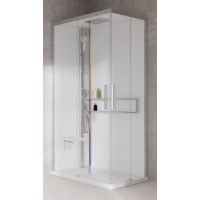 Novellini Glax 2 2.0 A kabina z hydromasażem 100x80 cm lewa parowa z brodzikiem srebrna G22A108SM5-1BB